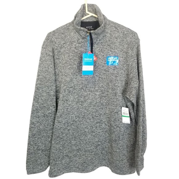 Haggar Mens L Gray 1/4 Zip Long Sleeves Cool 18" P - Picture 1 of 9
